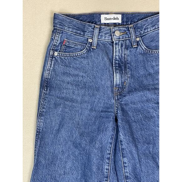 Sun Deh Jeans Womens 0 Blue‎ Wide Leg High Rise Relaxed Fit City 90s Denim - Picture 2 of 13